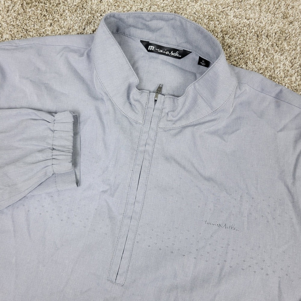 Travis Mathew Mens XL Solid Gray Performance Stretch Golf Quarter Zip